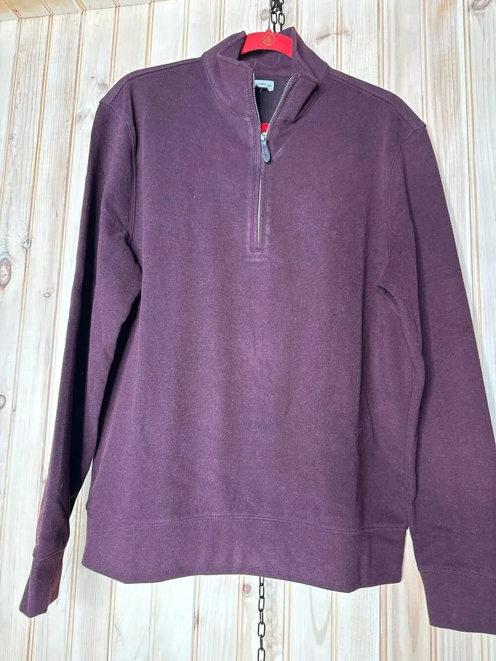 NWOT J. Crew Men’s Seaboard Soft-knit Quarter-zip Pullover Burgundy Rustic Sz M